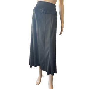 ModeLia Army Green Pleated Belt Loops Button Detail A-Line Skirt Size XXL